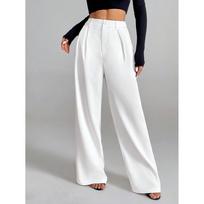 Women's Wide Leg Pants Elastic Waist High Waist Casual Trousers Multi Colors S