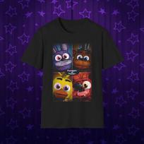 Five Nights At Freddy’s Plush Fnaf Bonnie Chica Foxy Unisex Softstyle T-Shirt 3XL black