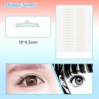 Double Eyelid Tape Sticker With Auxiliary Tool Invisible Fold Eyelid Paste Clear Beige Stripe Self-Adhesive Natural Eye Makeup Fox 5PCS white