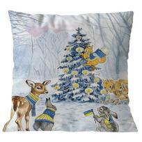 Bedroom Living Room Cushion Cover Home Decor Pillowcase Christmas Sofa Peach skin 18*18(CM)-1Pcs