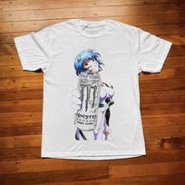 Rei Ayanami x Monster Marškinėliai, Evangelion Anime Marškinėliai, Dovanų Marškinėliai, Unisex Vintažiniai XXXL white