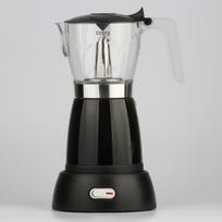 Electric Aluminum Moka Pot: Italian Style Plug-in Coffee Maker with Visible Brewing, Black Coffee Model 300ml