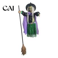 Spooky Witch for Garden 200cm Halloween Flying Prop with Scary Sounds & Glowing Eyes, Floating Lawn Creepy Yard Lawn, Haunted House Decoration Outdoor
