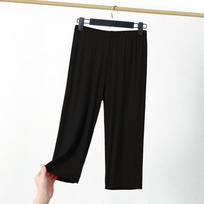 Women's High Waist Elastic Waist Capri Pants Slim Fit Soft Rayon Spandex Casual Loungewear Sleep Pants XL