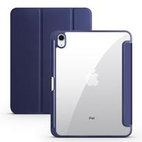 For Apple iPad 11 Case A16 with Pencil Holder Tri-Folding Acrylic Clear Back Smart Cover For iPad 11th 10th Generation Case iPad 11 2025 A16 tamsiai mėlyna spalva