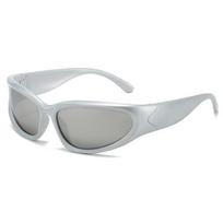 Cyberpunk Futuristic Sunglasses For Women Men Street Trendy  Shades Glasses Personality Super Cool Photography Sun Protection white