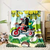Mažojo kurmio animacinis pledas Minkštas flanelinis pledas lovai, sofai Keturiems sezonams Vaikų dovana Namų tekstilė 40x50in