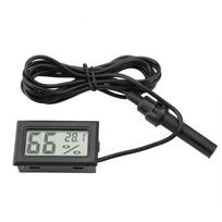 LCD   Thermometer Hygrometer Humidity Temperature Monitor with External Probe for Reptile black