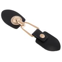Big Decorative Buttons PU Sewing Buckle Hooks Black Leather Toggle Fastener for Coats and Crafts