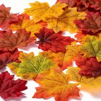 200pcs Artificial Maple Leaves-Realistic Fall Foliage with Vibrant colors,for Thanksgiving,Halloween,Christmas Decor