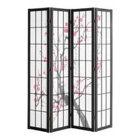 Room Divider Japanese Room Screen Divider 4 Panel for Room Separation