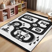Kids Racing Track Carpet Mat Rug Home Decoration Car Theme Game Floor Area Rug Children Bedroom Playroom Sport Pattern Carpet 50x150CM