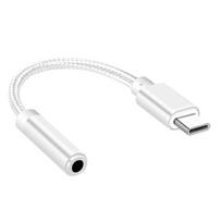 C tipo iki 3,5 mm lizdo ausinių garso adapterio Aux kabelis USB C kištukinis į 3,5 moteriškas garso Aux keitiklis sidabras