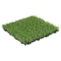 Artificial Grass Mat, 12 x 12 Inch Square Fake Grass Rug, Interlocking Faux Green Turf Patch Tiles for Balcony, Patio, Deck, 1pc