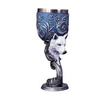 Yousheng Dragon Wine Goblet Cat Chalice Cup Stainless Steel Resin Gothic Macabre Halloween Decorative Bar Whiskey Cocktail Drinking Glasses for Beer B