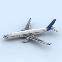 MOC Classic Airbus A330-200 Factory Livery Model Building Blocks; Famous Boeing 777 Technology DIY Assembly Children's Toy Gift PDF Guide by Email