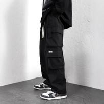 Men's Loose Fit Multi-Pocket Workwear Pants – Trendy Straight Leg Casual Wear L