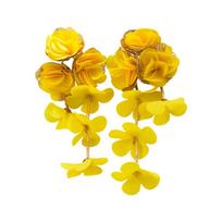 Elegant Multilayer Chiffon Flower Earrings For Women Portable Alloy Dangle Earrings For Vacation And Party