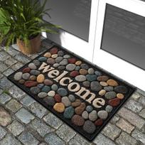 Stone Design Welcome Door Mat Entrance Doormat Outdoor Home Front Room Rugs Anti Slip Floor Foot Mat Hallway Carpet Washable 40X60CM