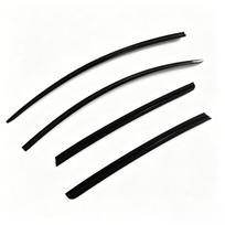 Tesla Model Y Rain & Sun Visors: Frameless Window Shields & Decorative Strips Black 4-piece set