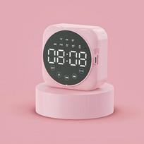 Cute Dual Alarm Clock Bluetooth Speaker FM Radio TF Card Player Sound Box Mirror LED Display Mini Loud Volume Alarm Clock Phone Holder rožinė