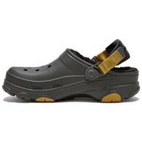 Crocs EVA Comfortable Casual Hole Shoes Olive Plush Insole Non-Removable Unisex 41-42