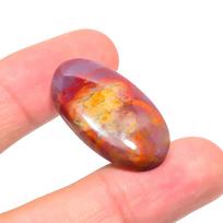 Red Mookaite 1.9x3.4mm Natural Cabochon Fine Loose Gemstone 38.2Cts. raudona