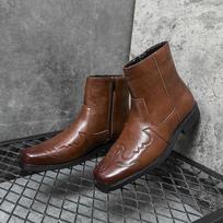 British Trend Men's Chelsea Boots Genuine Leather Designer Cowboy Boots Handmade Comfortable Western Quality Ankle Outdoor Shoes 38
