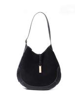 Retro Suede Equestrian Crescent Tote Bag - Trendy Underarm Dumpling Handbag
