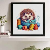 New Arrival 5D DIY Full Circle Diamond Painting  Hedgehog  Embroidery Cross Stitch Home Decor Gift 20x20cm