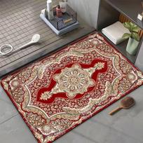 Crystal Velvet Water-absorbing Anti-skid Bath Mat Plaid Wood Floor Rug Mat Suitable For Bathroom, Living Room, Bedroom 40X60CM