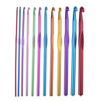 9 in 1 USB Light Up Crochet Hooks Knitting Needles Interchangeable Heads LED Luminous Sewing Tools Set DIY Weaving Accessories