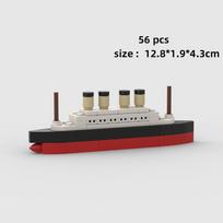 Titaniko kruizinio laivo modelis MOC, dalijamas pusiau, konstravimo kaladėlės, jūros gyvūnija, žuvys, augalai, kaladėlės, laivų rinkiniai, eksponatas, surinkimo žaislai