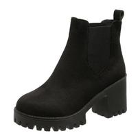 Ankle Boots for Women Autumn and Winter Thick Heel Thick Sole Round Head Short Boots Woman Shoes High Heel Women's Boots 35