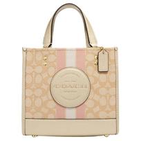 Coach Dempsey 22 Classic Monogram Snap Closure Tote Bag Women Tote Bags Light-Khaki CG096-IMV6D Basic Set (Bag+Dust Bag)