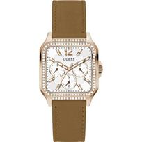 GUESS Deco Rose gold Brown Stainless steel Leather Ladies Quartz GW0309L3