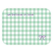 Waterproof Heat-Insulating Leather Table Mat and Coaster Set - Oil-Proof Korean Style Plaid Design