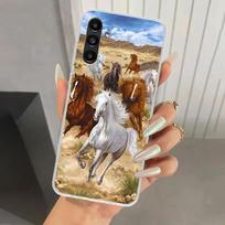 Žirgas Didelis Grožis Bėgantis Telefono Dėklas Samsung Galaxy A17 A16 A37 A26 A36 A57 A56 A15 A25 A35 A55 A14 A24 A34 A54 A13 A23 A Samsung A55 brown