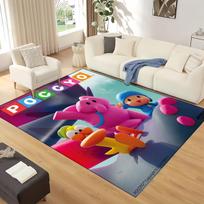 3D Fun P-Pocoyo Elly Pato Cartoon Carpet Rug for Home Living Room Bedroom Sofa Doormat Decor,kids Play Non-slip Floor Mat Gift 40x60cm