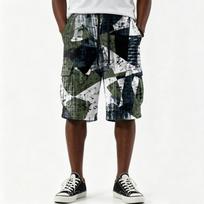 Men's Casual Gradient Printed Drawstring Shorts Multi Pocket Knee Length Cargo Shorts Comfortable Fit Lightweight Material XXXXL