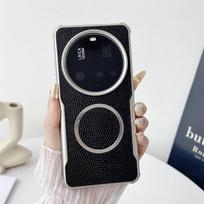 For Xiaomi Mi 15 Ultra Case Luxury PU Magnetic Wireless Charging Protective Back Cover Case For Xiaomi Mi 15 14 Pro Ultra Shell Xiaomi 14 Ultra rožinė