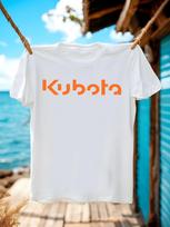 Kubota Tractor Orange Logo Black T-shirt - Heavyweight 100% Cotton Casual Crew Neck Tee S