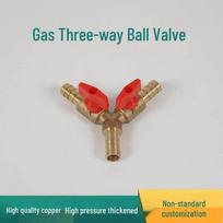 Three-Way Gas Tee Valve: Hose Barb for Natural/Liquefied Petroleum Gas, One-to-Two Connector 8mm