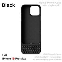 37 Keys Mini  Keyboard Phone Case With Keyboard Magnetic Suction Phone Case Compatible with iPhone 16 Pro Max 17 Pro Max Set 1-Black