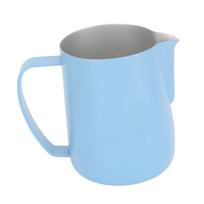 600ml Milk Frothing Pitcher Coffee Steaming Pitcher Stainless Steel Milk Coffee Art Frothing Pitcher Point Mouth Milk Jug Cup Light Blue
