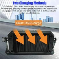 Wireless Car Tpms Tire Pressure Sensors Solar Tire Pressure Monitoring System Temperature Alarm 6 Wheel Tyre External Sensor