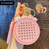 Cat magnetic attraction fun steel ball drawing board decompression creative keychain cartoon toy couple bag pendant High quality materials