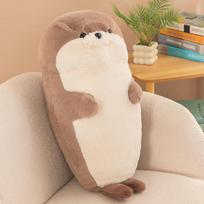 Love the seal doll throw pillow with earphones, girls sleeping rag doll doll pillow, plush toy gift. 70cm0.55kg