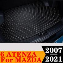 Sinjayer Car AUTO Trunk Mat ALL Weather Tail Boot Luggage Pad Carpet Flat Side Cargo Liner Cover Fit For Mazda 6 ATENZA All Black