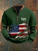 Men's Fashion Trend Zipper Jacket - Digital Print Imitation Wool Fabric 2XL